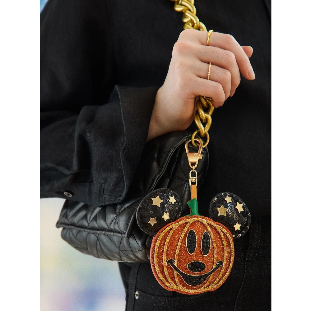 Baublebar Disney Mickey Mouse Pumpkin Jack O Lantern Puff Bag Charm Puffy NEW - Picture 6 of 9
